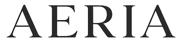 Brand name 'AERIA' in black text on a white background